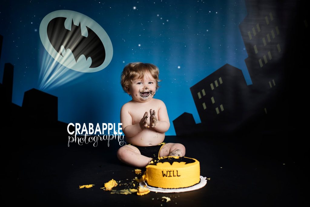 Batman Cake Smash Portraits