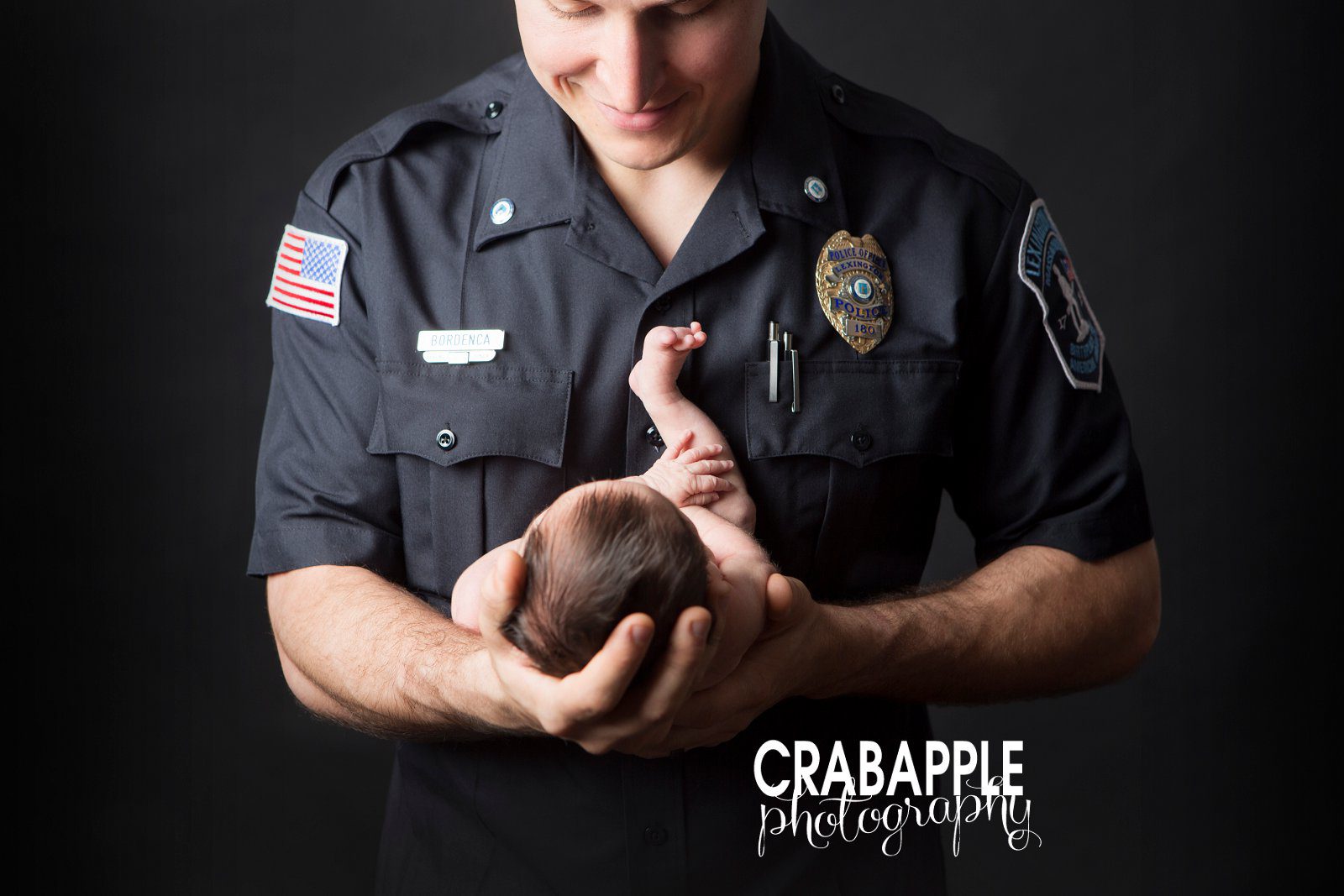 Acton Newborn Photography Police Officer