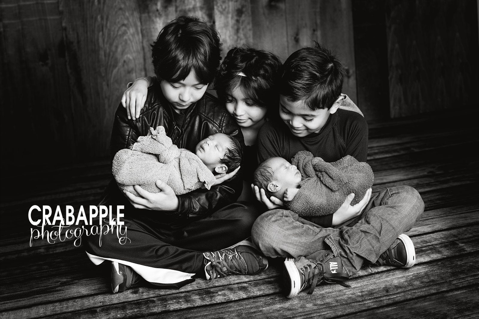 siblings with twins photography boston
