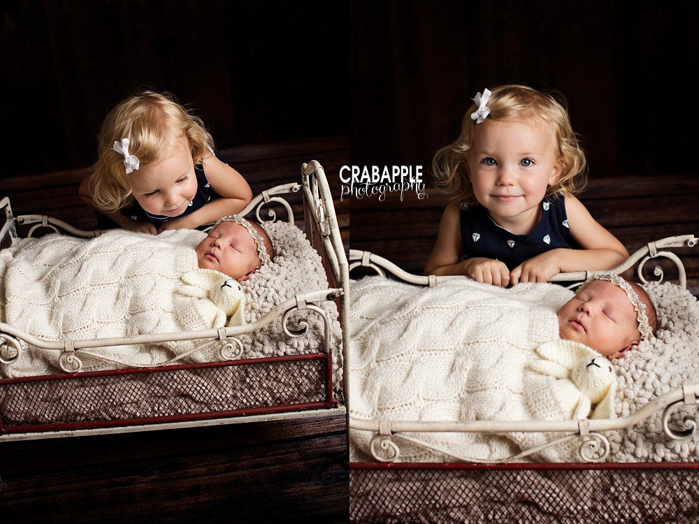 wilmington newborn photography with sibling