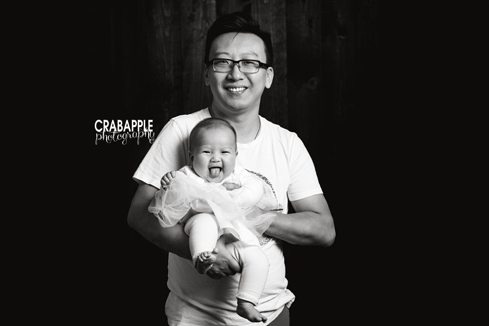 baby portrait with father