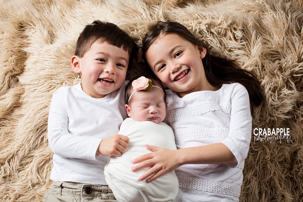 north andover new baby siblings portrait