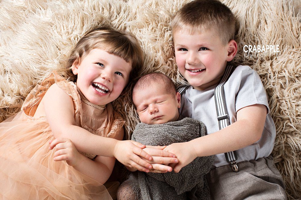 roslindale newborn and siblings photo