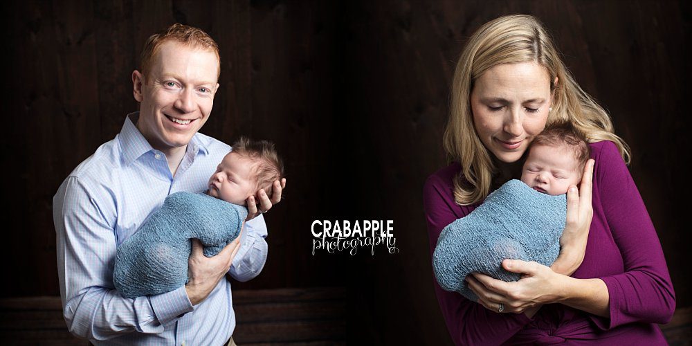 boston newborn baby photography with parents