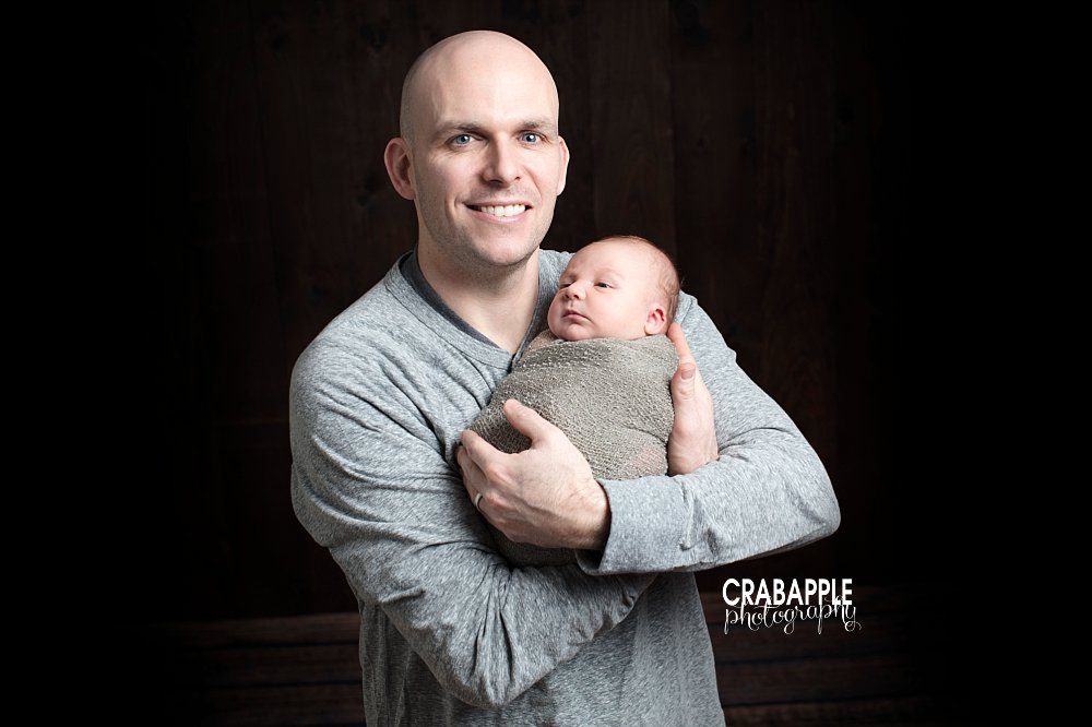 southern nh dad and newborn photo