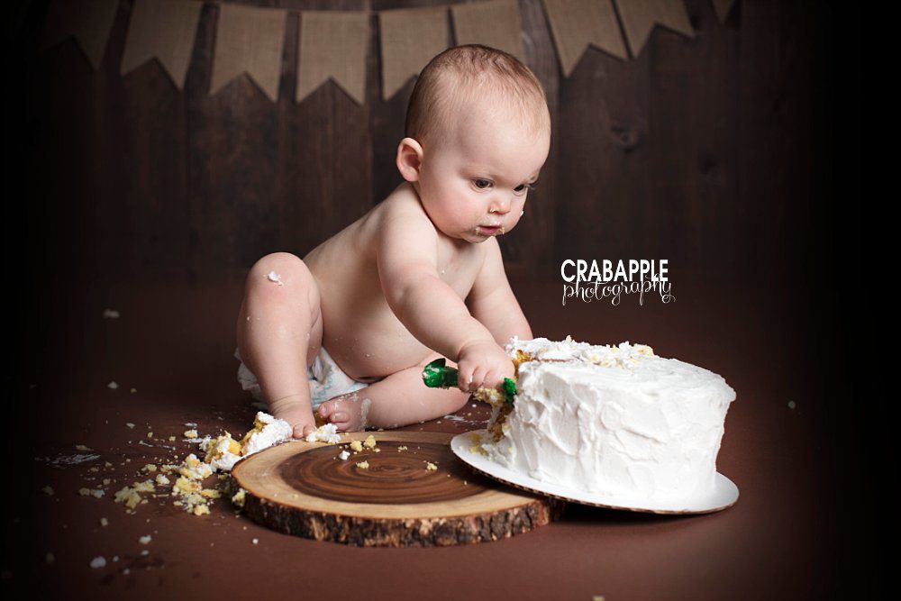 stoneham 1 year old cake smash portraits