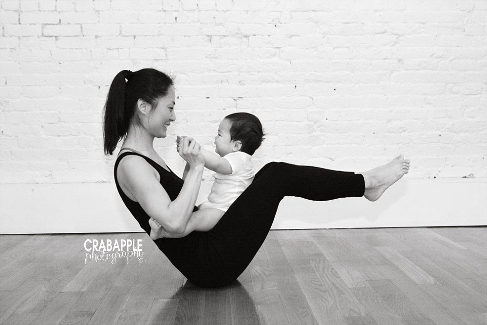mom and baby yoga portrait
