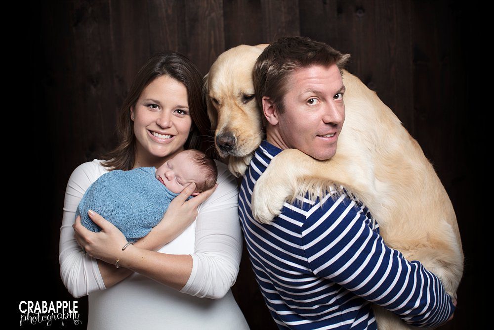 family portrait with dog massachusetts
