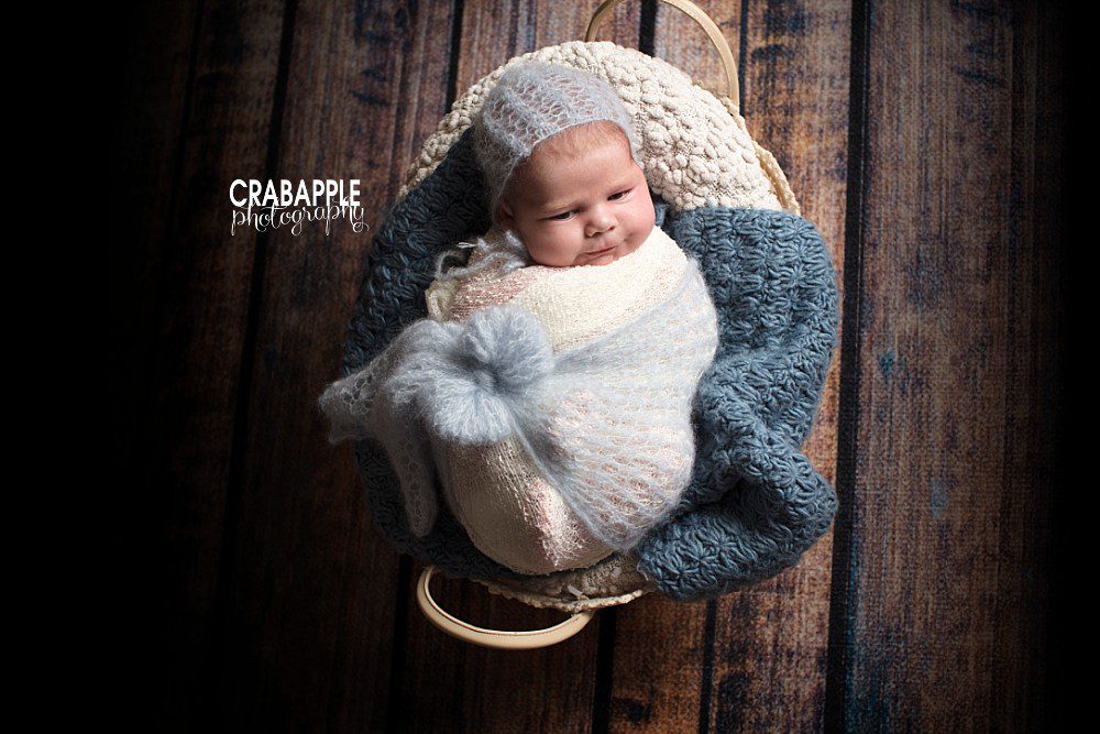 one month old infant portraits