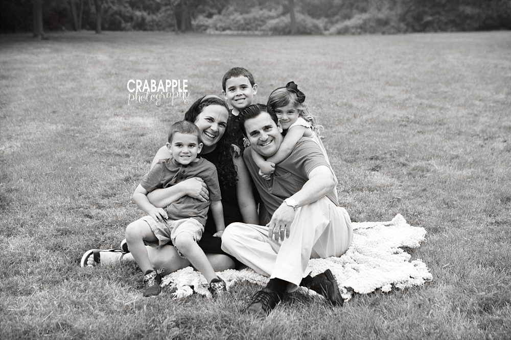 black and white family portraits north of boston