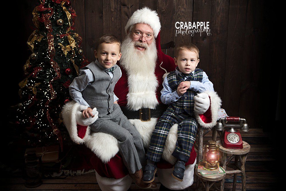 brothers with santa photos