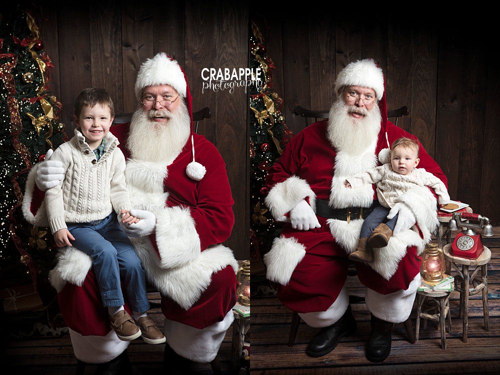 kids with santa pictures