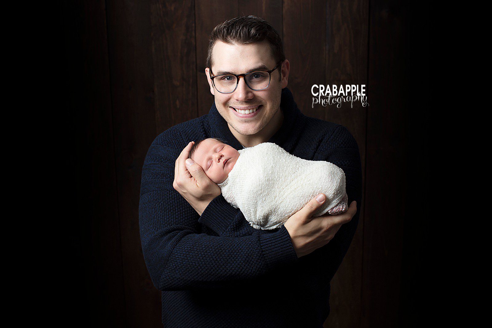 boston newborn photo with dad 