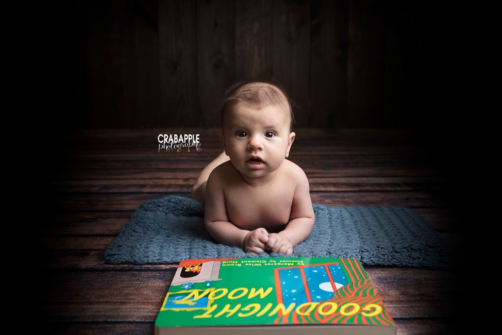 baby photo with book boston