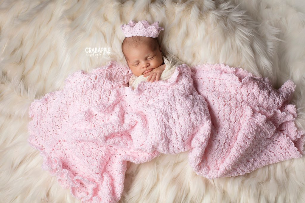 pink princess newborn photos