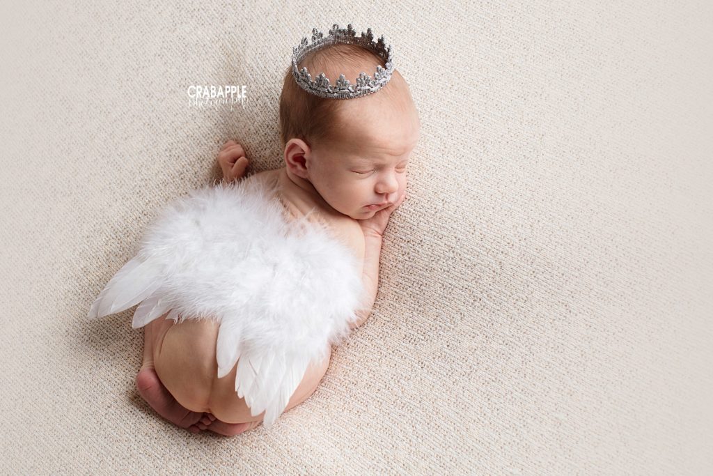 whimsical angel newborn portraits