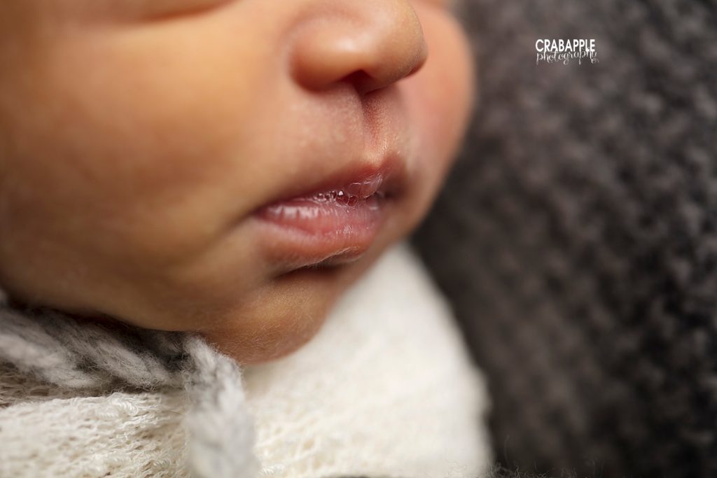 newborn photo close up lips