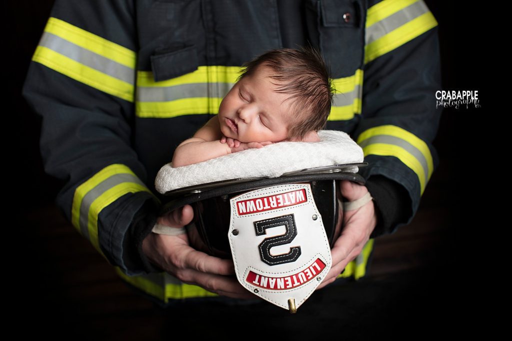 watertown ma firefighter newborn photos