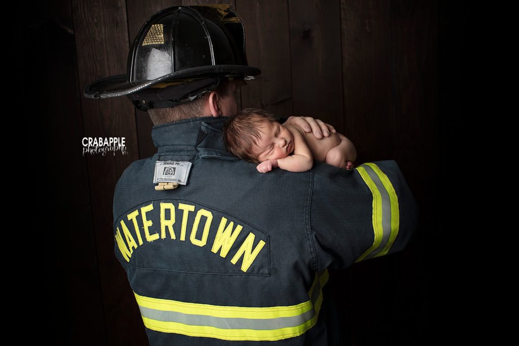 watertown ma firefighter newborn portraits