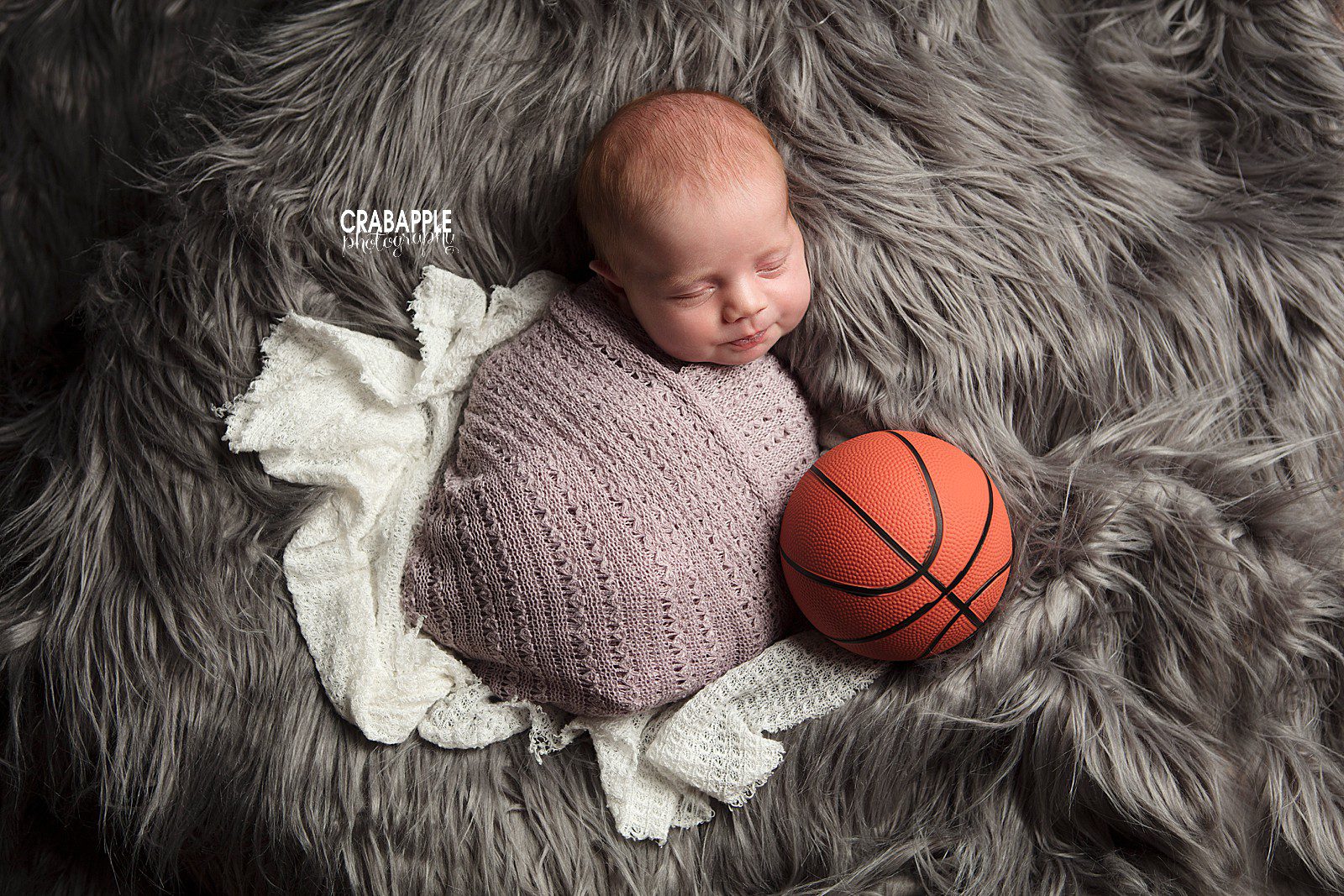 basketball themed newborn portraits