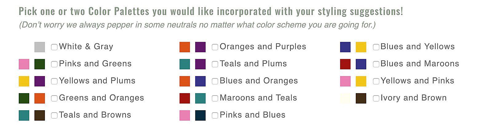 color palettes for family portrait styling