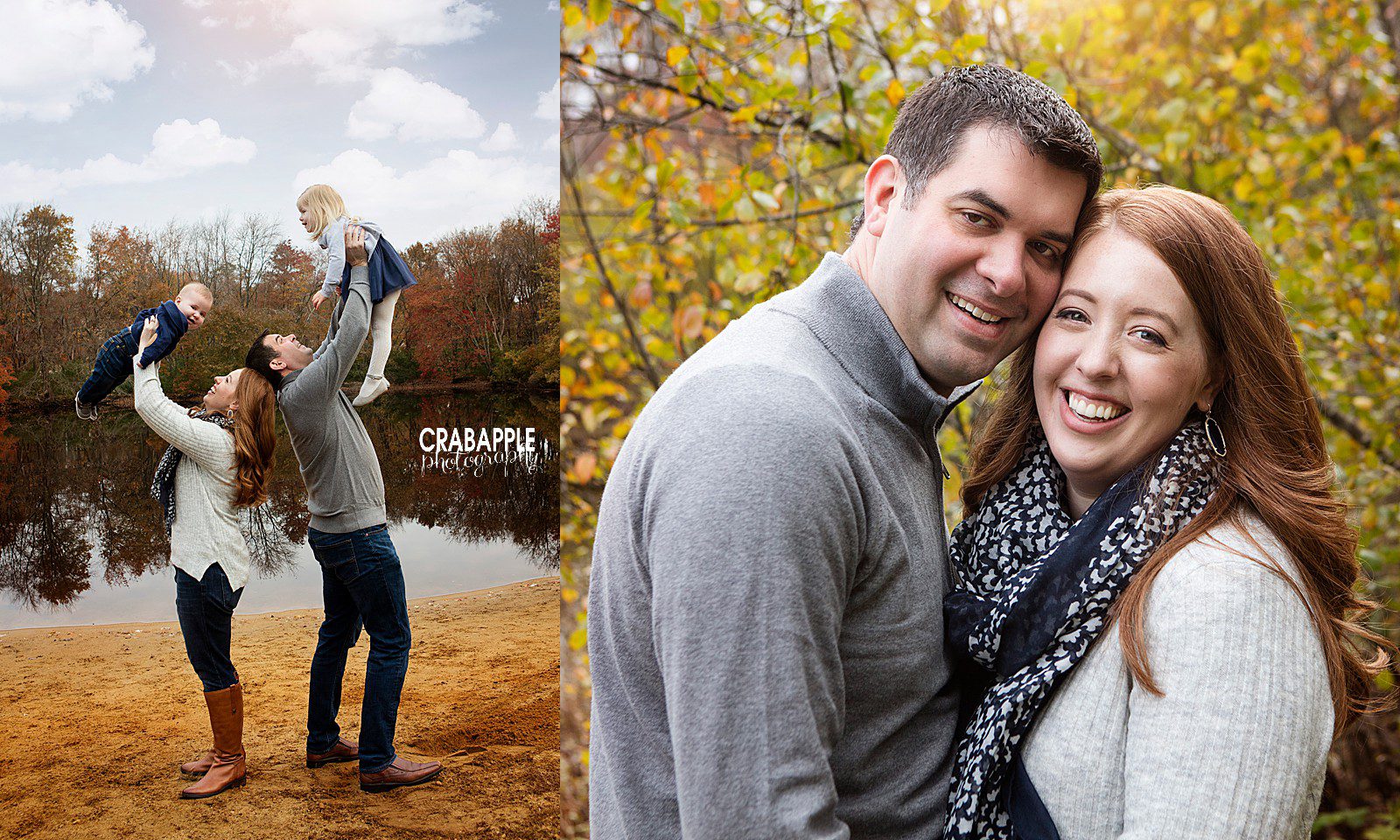 family portraits outside in fall in massachusetts