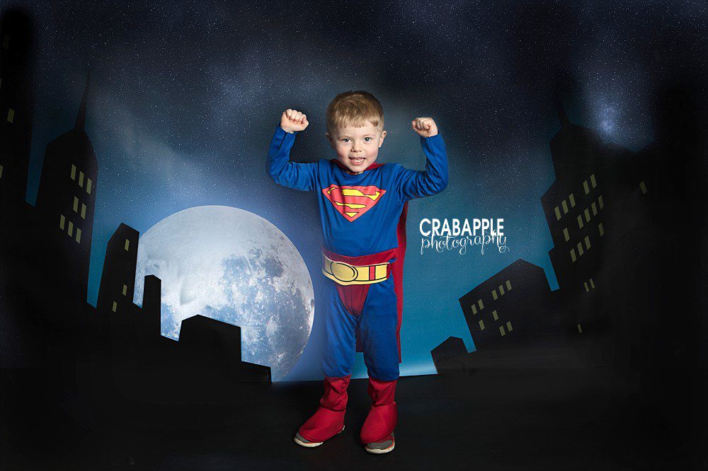 superman themed child portraits