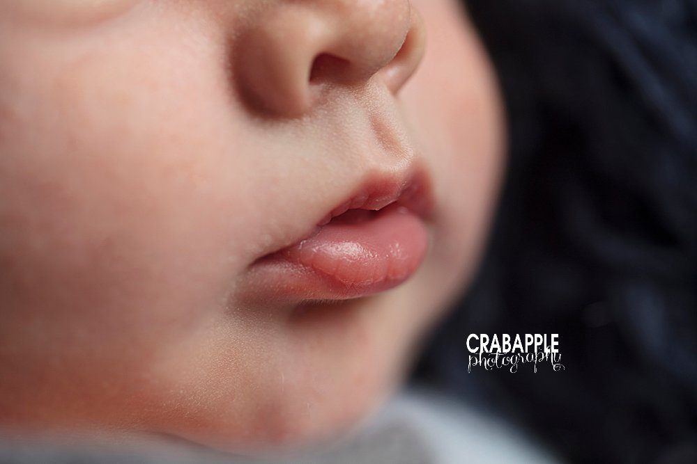 newborn photos close up lips lowell ma