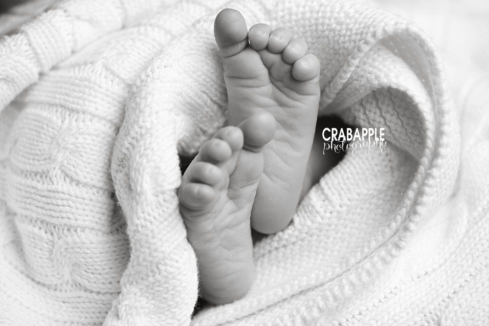black and white baby toes photos
