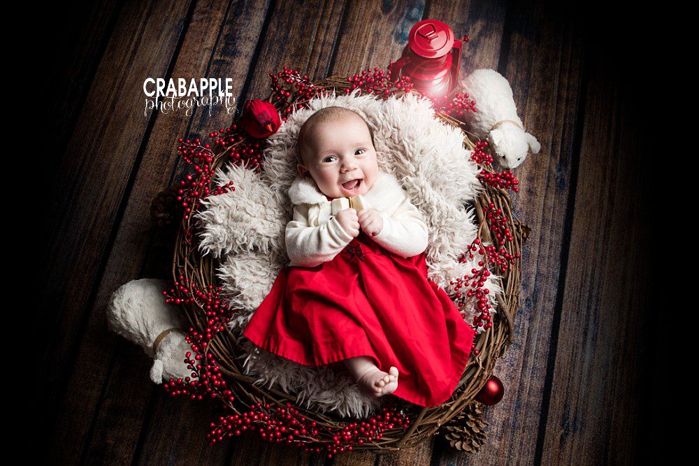 christmas themed 3 month photos