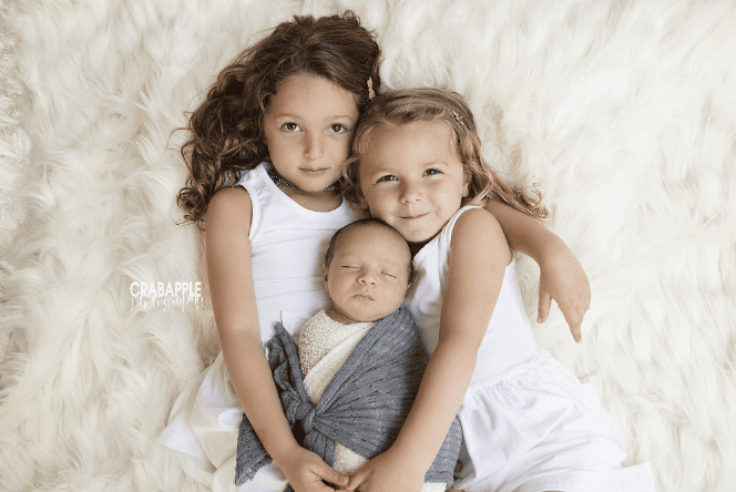 Sibling Newborn Photos At Home