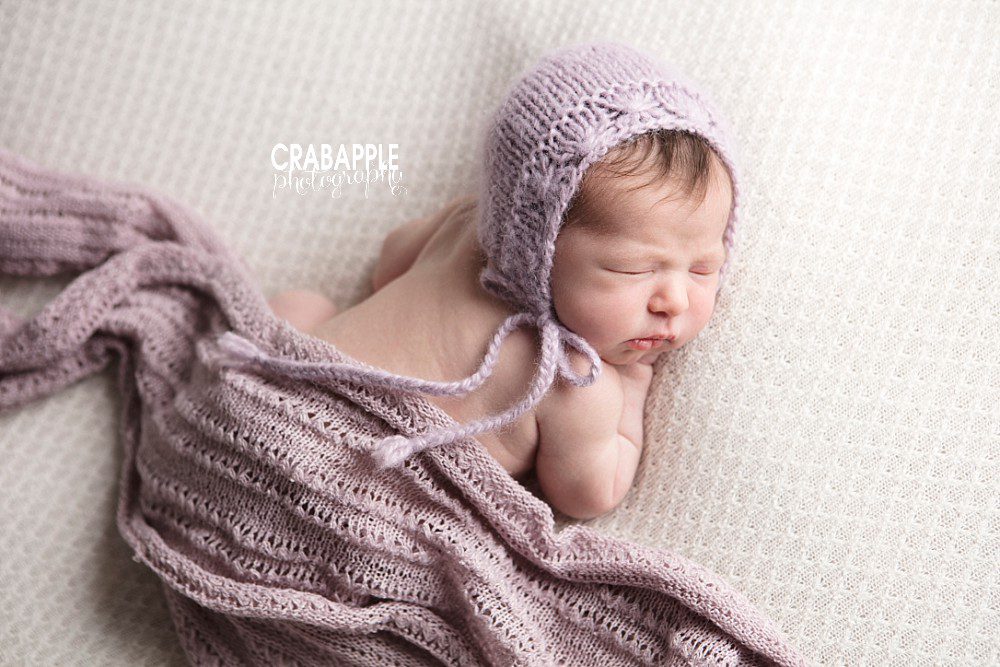 light purple newborn photo ideas 