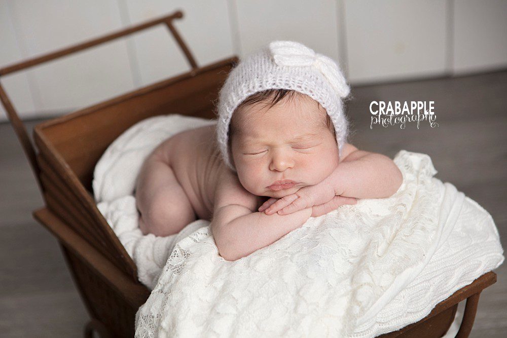 new baby photos using vintage props