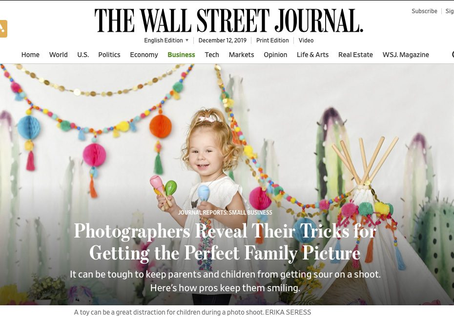 Wall Street Journal Article About Professional Family Pictures Crabapple Photography
