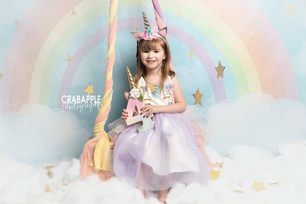 Magical Unicorn child photography ideas for 4 year olds