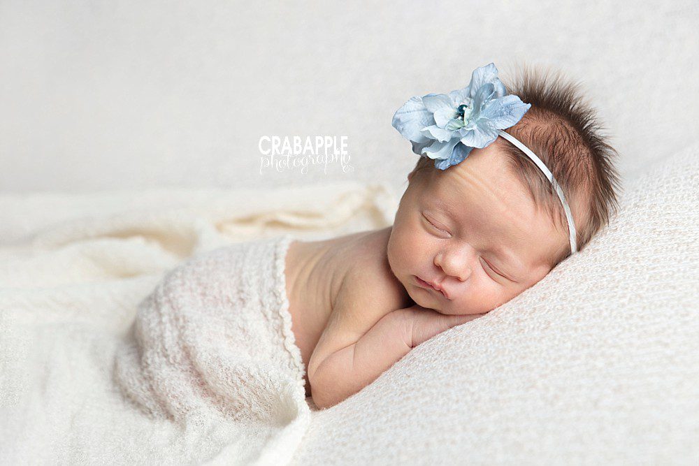 blue and white newborn portrait inspiration
