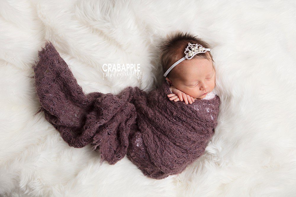 purple newborn portrait ideas
