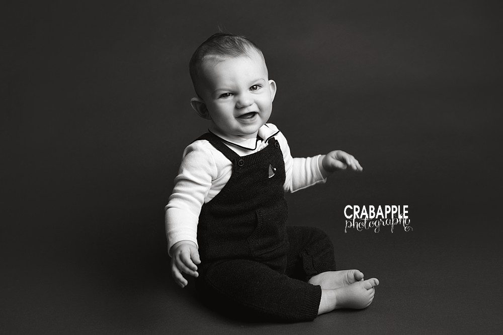 black and white baby portrait photography