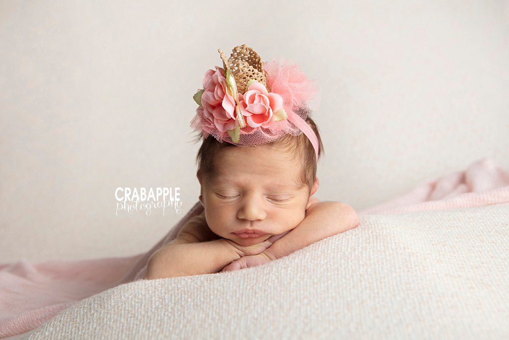 newborn baby girl portrait ideas using pink