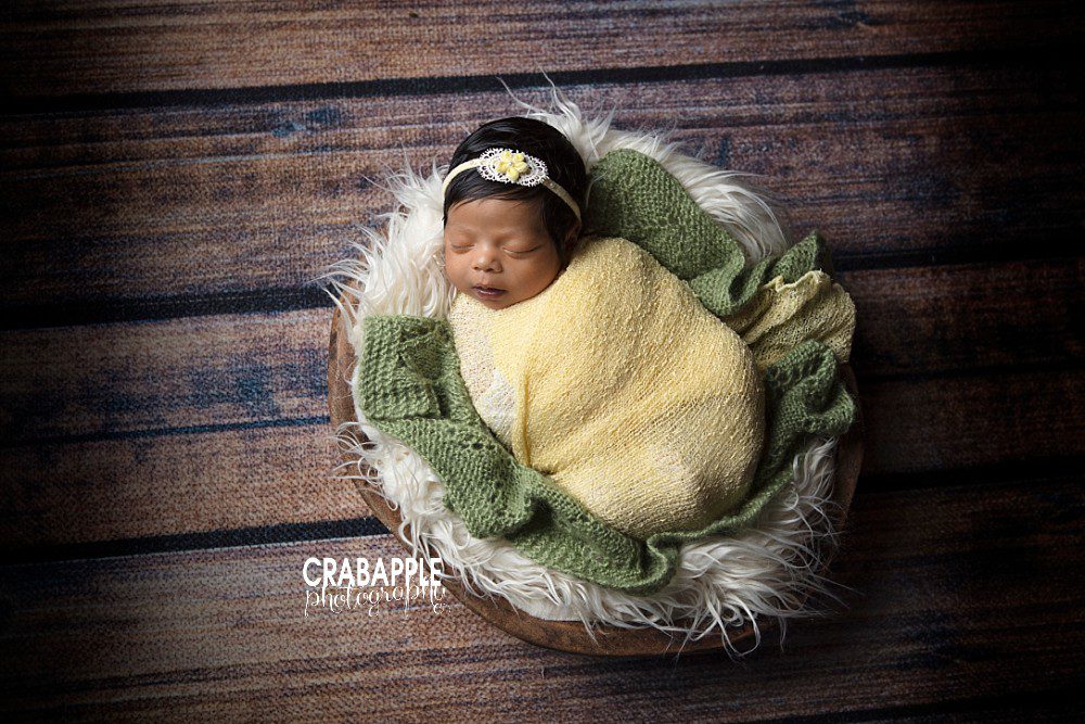 yellow and green baby girl pictures