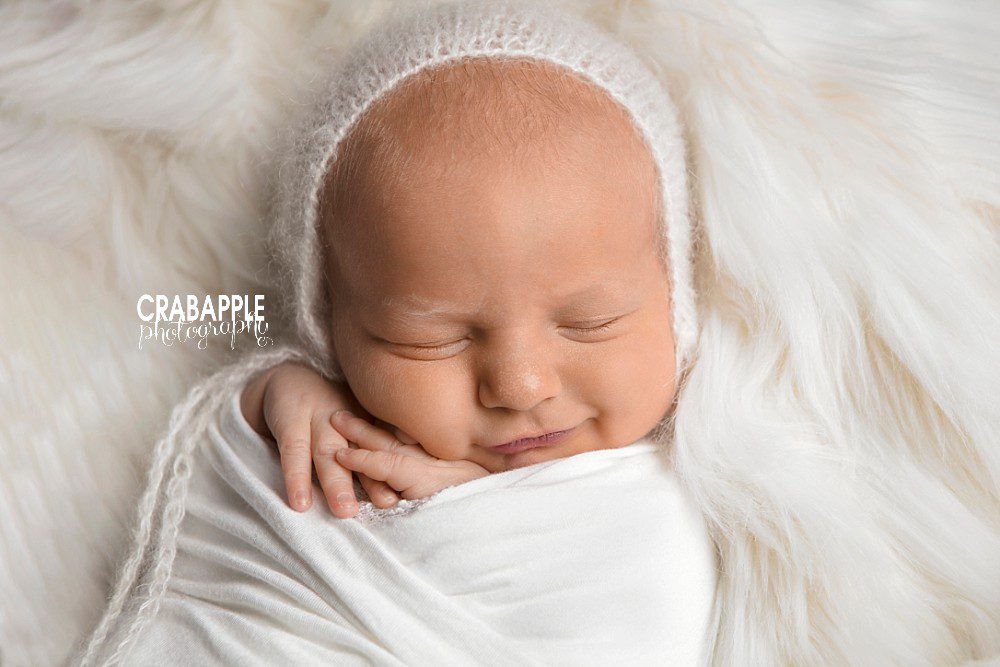 white monochromatic newborn photo ideas