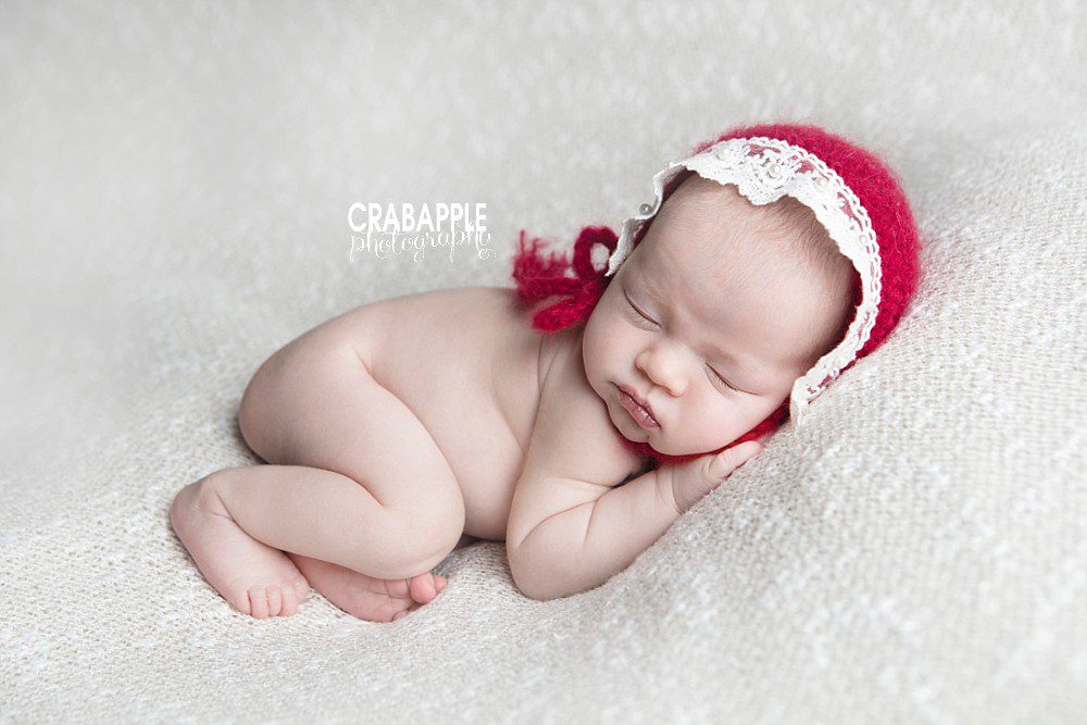 red and white new baby photos