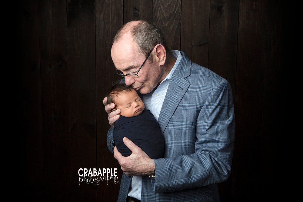 grandpa and newborn grandson photo