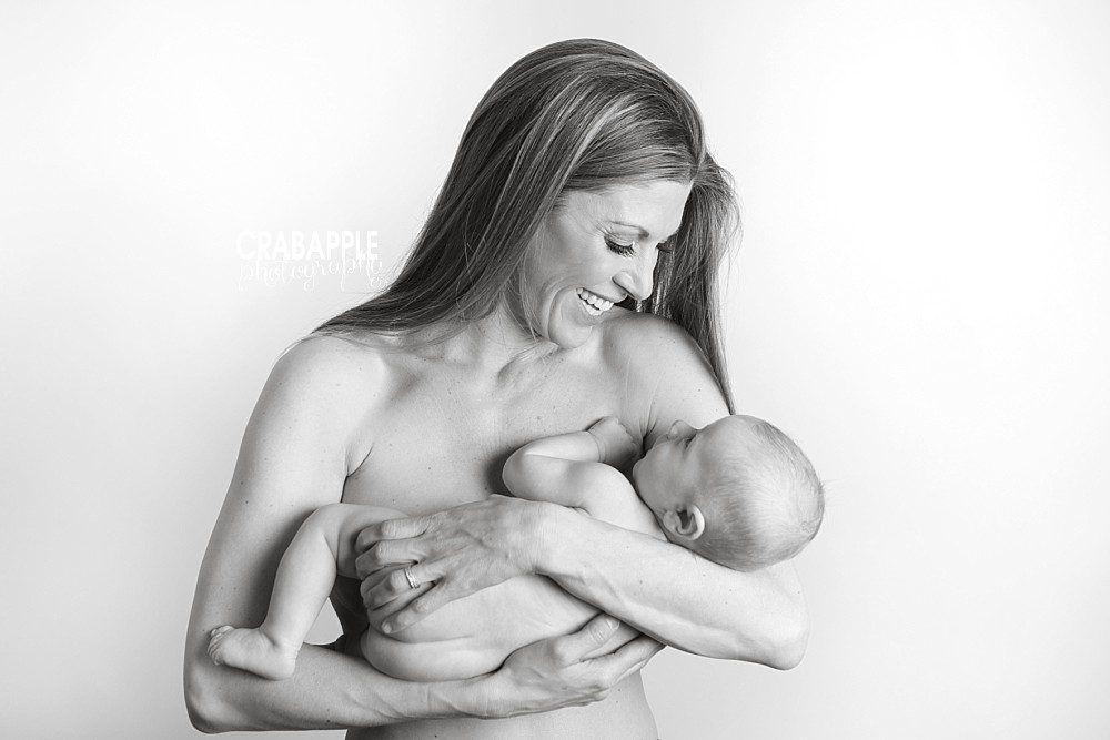 black and white mother and son portrait ideas