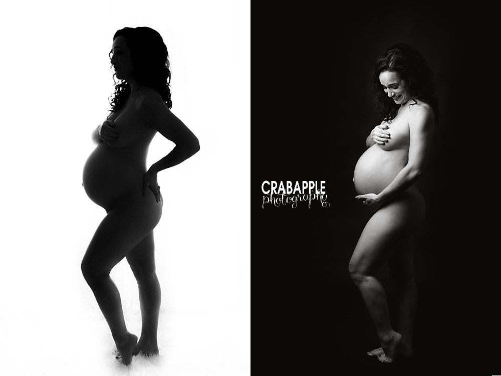 black and white maternity portrait ideas