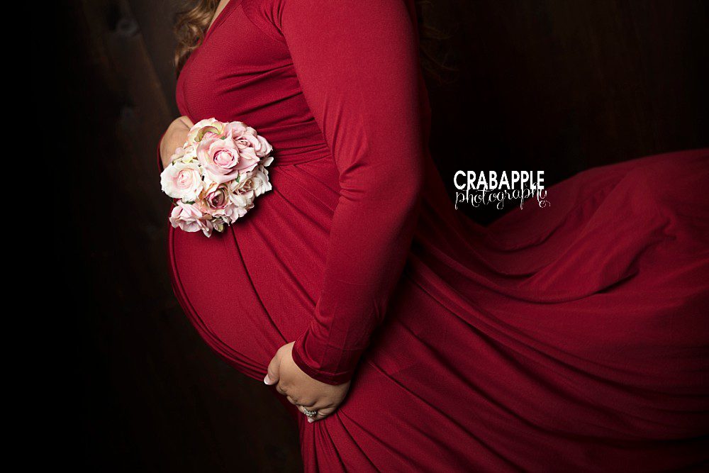 red maternity portrait ideas MA