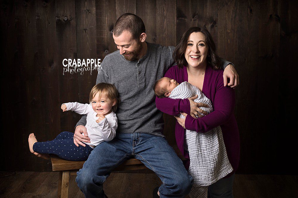 fun family photo ideas with new baby