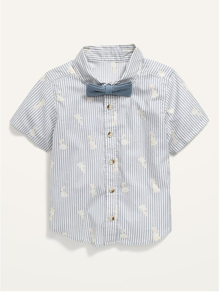 Easter Bunny Striped Button Down and Tie What to Wear