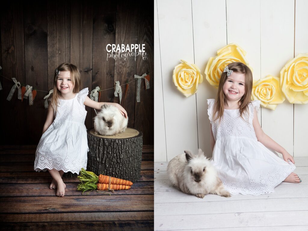 child portrait ideas with easter bunny