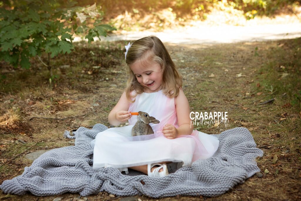 outdoor easter pictures with live bunny rabbit